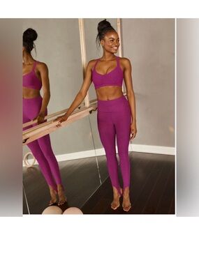 Beyond Yoga Space Dye Well Rounded Stirrup PurpleMagenta Heathered leggings